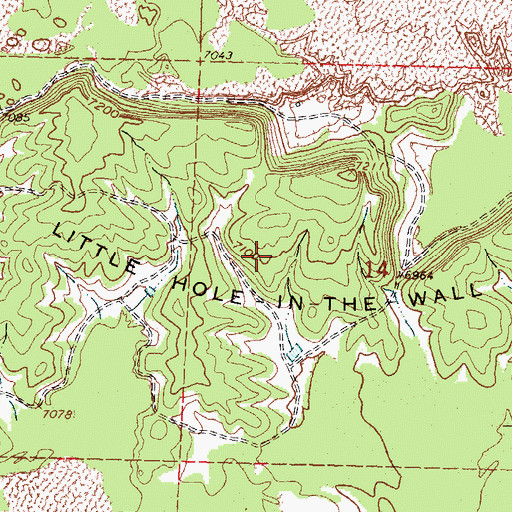 Topographic Map of Little Hole in the Wall, NM