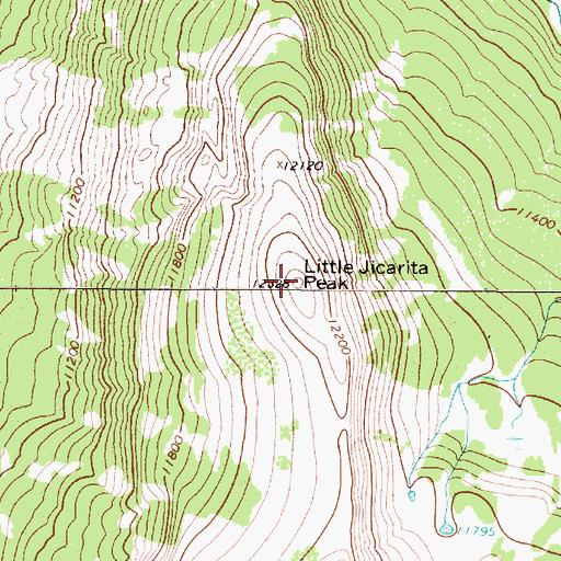 Topographic Map of Little Jicarita Peak, NM