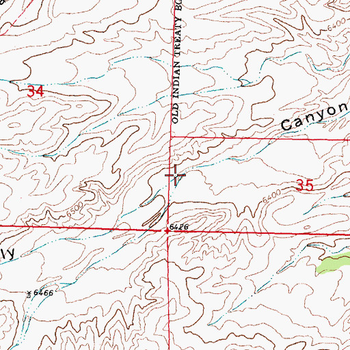 Topographic Map of Little Knisely Canyon, NM