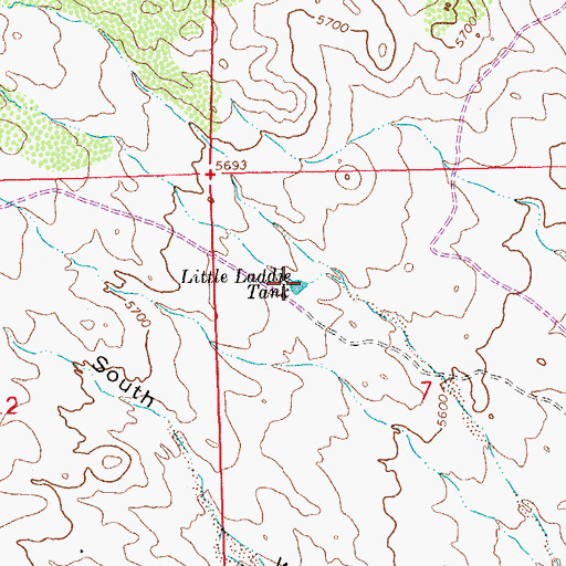 Topographic Map of Little Laddie Tank, NM