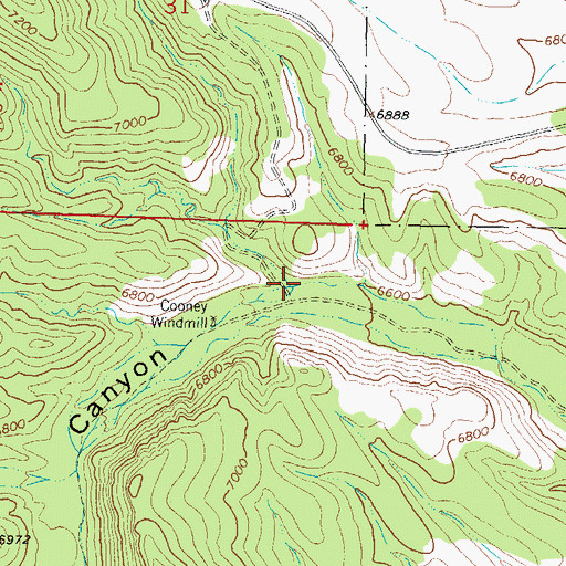 Topographic Map of Little Rosa Canyon, NM