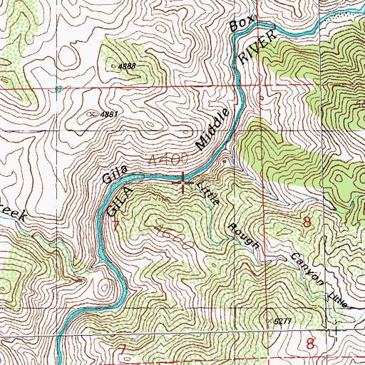 Topographic Map of Little Rough Canyon, NM