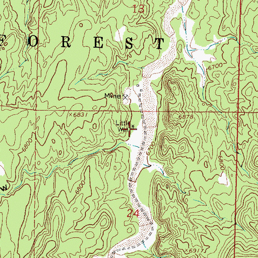 Topographic Map of Little Well, NM