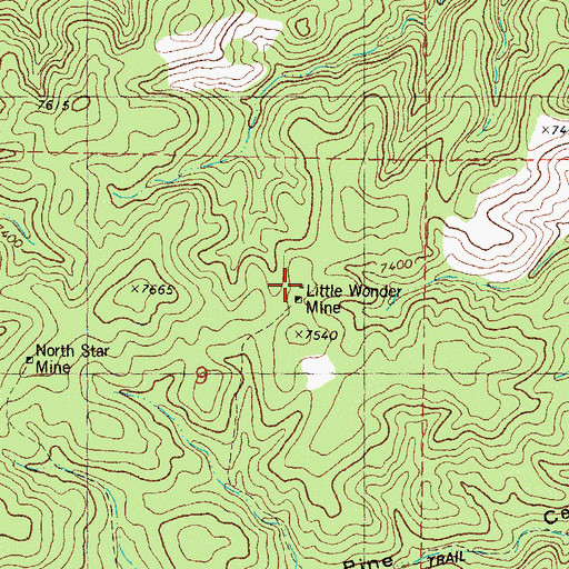 Topographic Map of Little Wonder Mine, NM