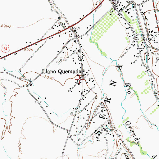 Topographic Map of Llano Quemado, NM