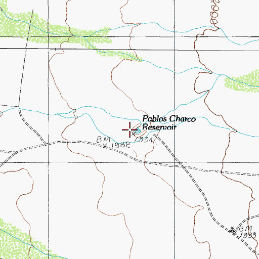Topographic Map of Pablos Charco Reservoir, AZ