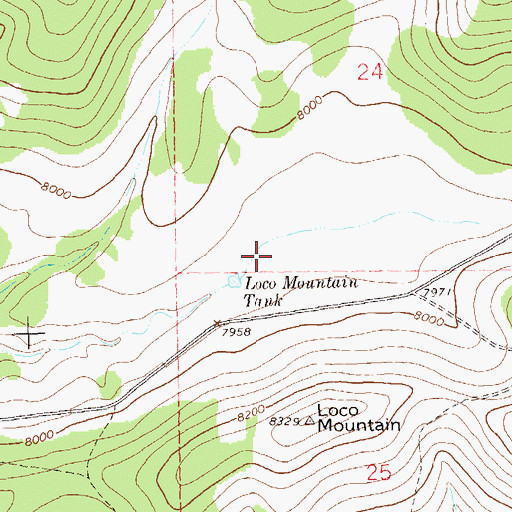 Topographic Map of Loco Mountain Tank, NM