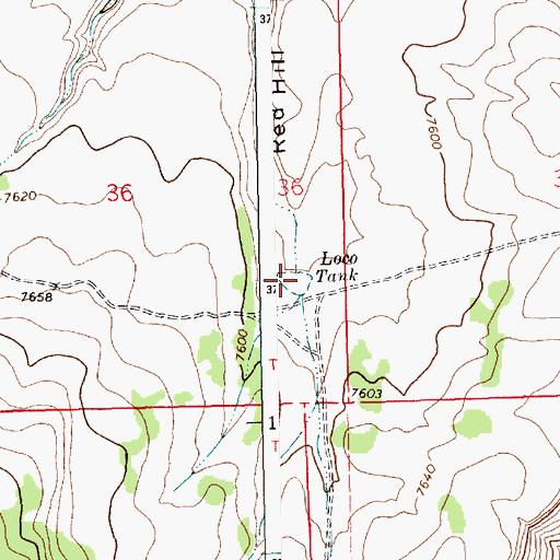 Topographic Map of Loco Tank, NM