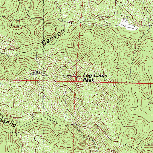 Topographic Map of Log Cabin Peak, NM