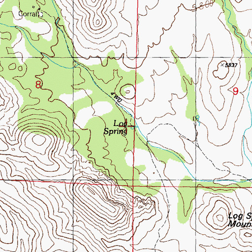 Topographic Map of Log Spring, NM