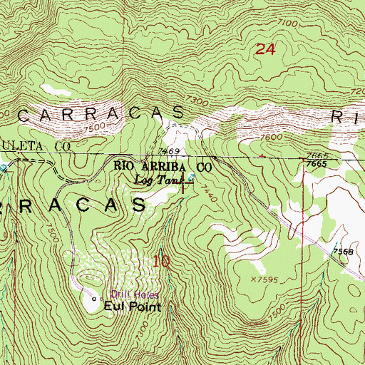 Topographic Map of Log Tank, NM