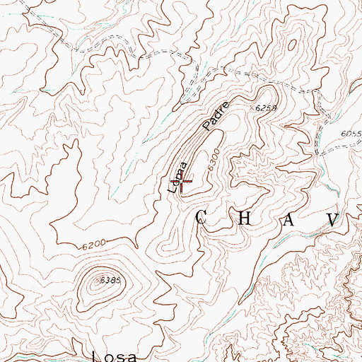 Topographic Map of Loma Padre, NM