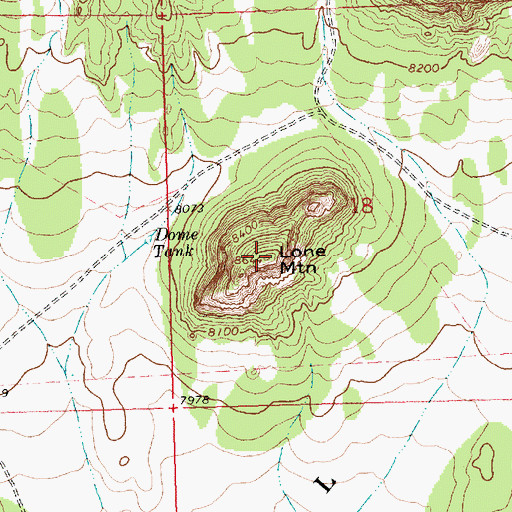 Topographic Map of Lone Mountain, NM