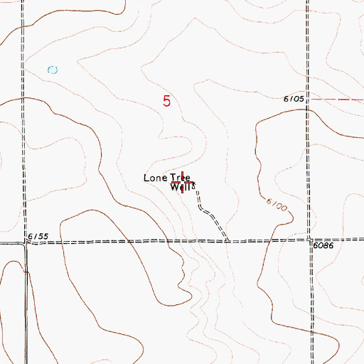 Topographic Map of Lone Tree Well, NM