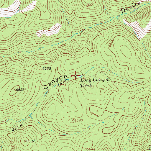 Topographic Map of Long Canyon Tank, NM