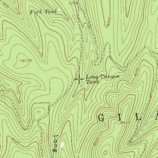 Topographic Map of Long Canyon Tank, NM