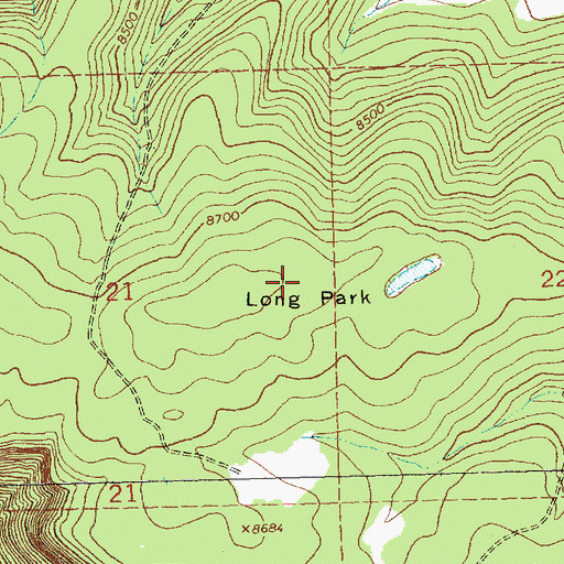 Topographic Map of Long Park, NM
