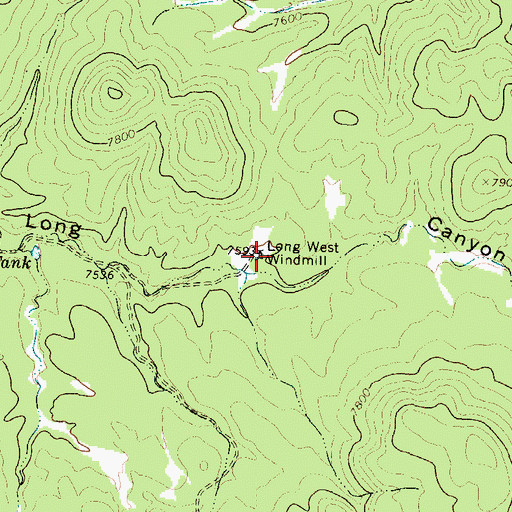 Topographic Map of Long West Windmill, NM