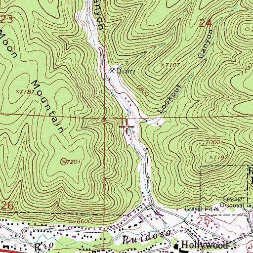 Topographic Map of Lookout Canyon, NM