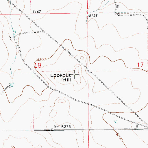 Topographic Map of Lookout Hill, NM