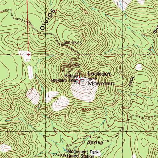 Topographic Map of Lookout Mountain, NM