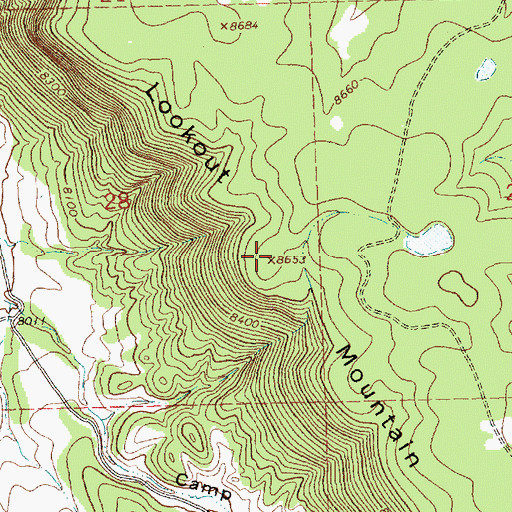 Topographic Map of Lookout Mountain Rim, NM