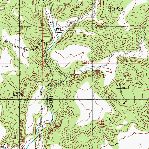 Topographic Map of Los Caraneras Canyon, NM