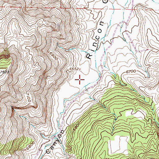 Topographic Map of Los Indios Canyon, NM