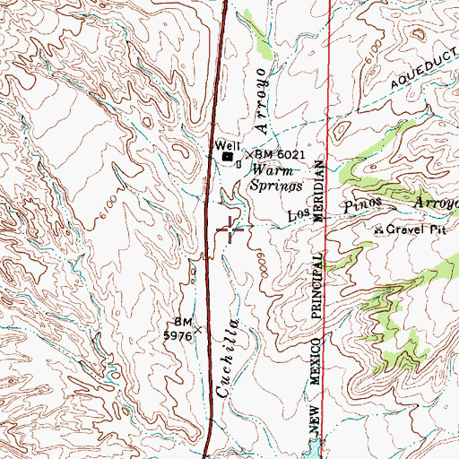 Topographic Map of Los Pinos Arroyo, NM