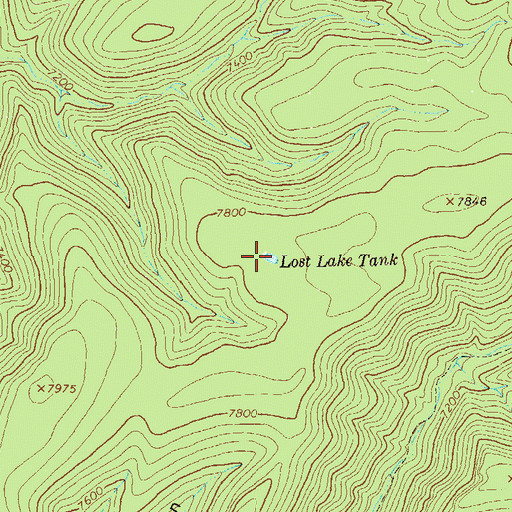 Topographic Map of Lost Lake Mountain Tank, NM