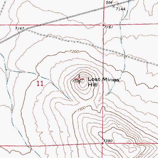 Topographic Map of Lost Mines Hill, NM