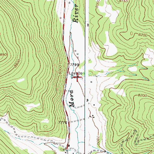 Topographic Map of Lovato Cemetery, NM