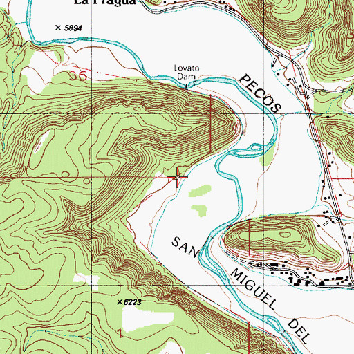 Topographic Map of Lovato Ditch, NM