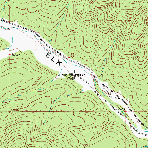 Topographic Map of Lower Elk Well, NM