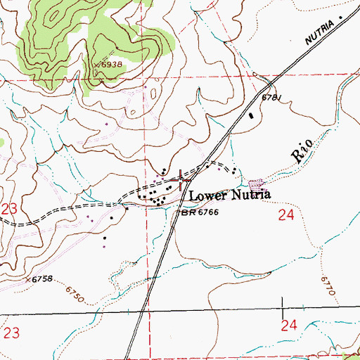 Topographic Map of Lower Nutria, NM