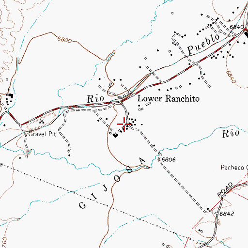 Topographic Map of Lower Ranchito, NM