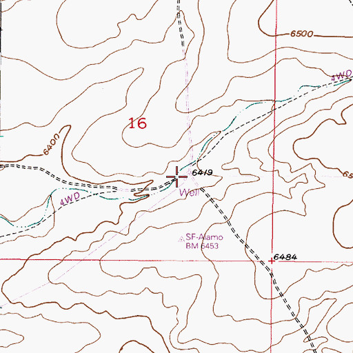 Topographic Map of Lower Vicinity Well, NM