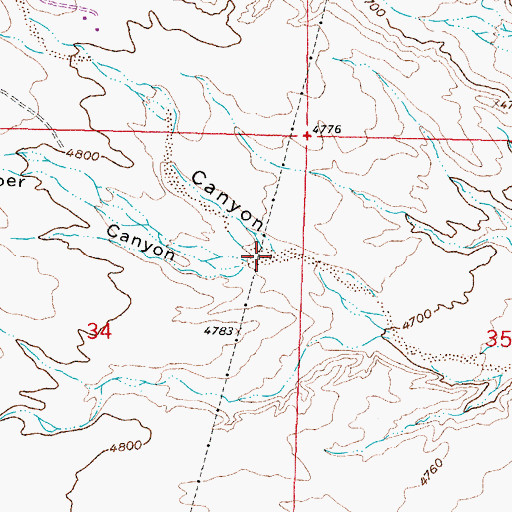 Topographic Map of Lumber Canyon, NM
