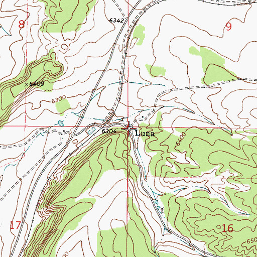 Topographic Map of Luna, NM