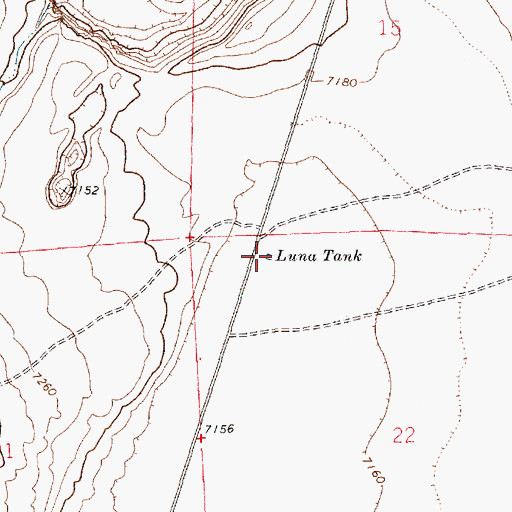 Topographic Map of Luna Tank, NM