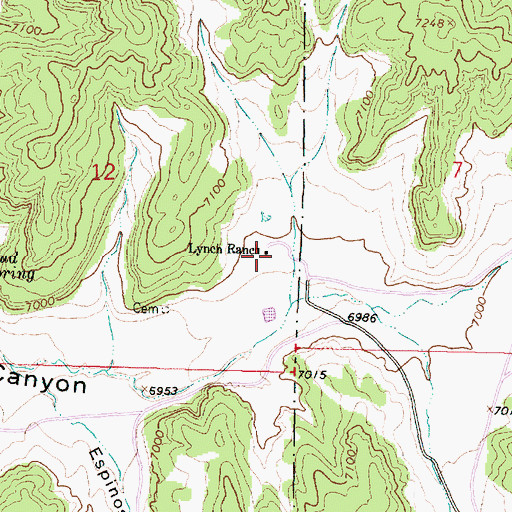 Topographic Map of Lynch Ranch, NM