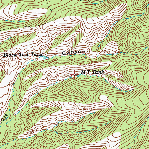 Topographic Map of M T Tank, NM
