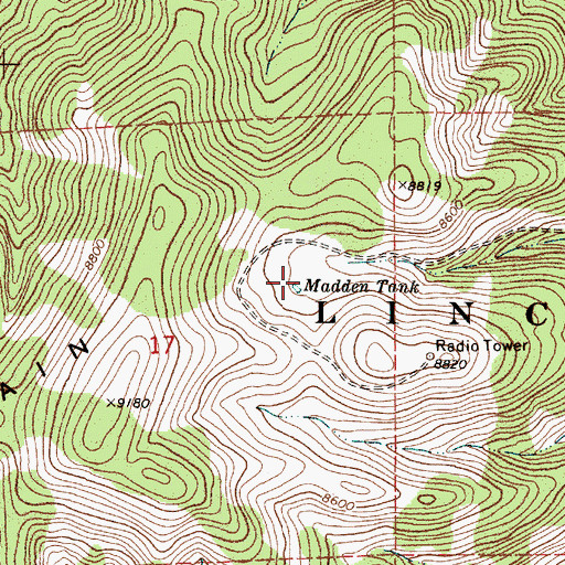 Topographic Map of Madden Tank, NM