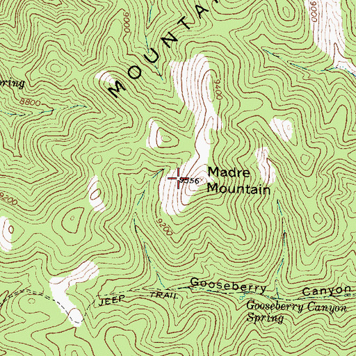 Topographic Map of Madre Mountain, NM