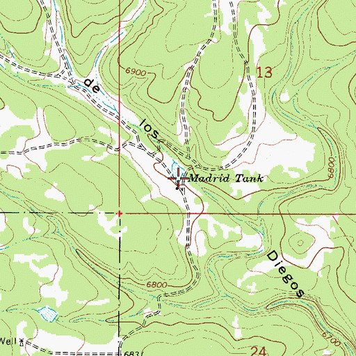 Topographic Map of Madrid Tank, NM