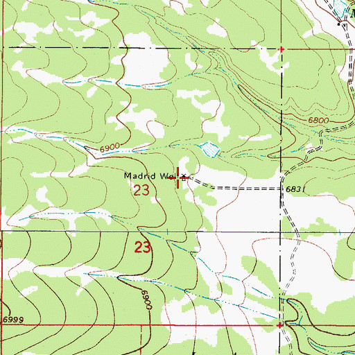 Topographic Map of Madrid Well, NM