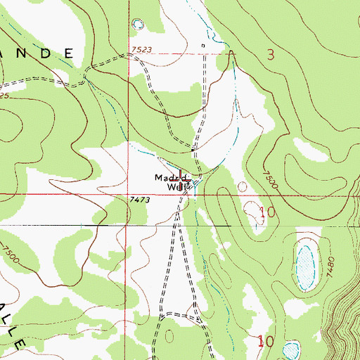 Topographic Map of Madrid Well, NM
