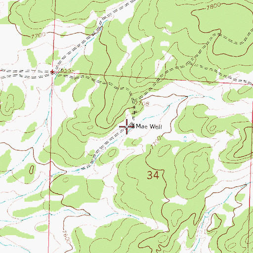 Topographic Map of Mae Well, NM
