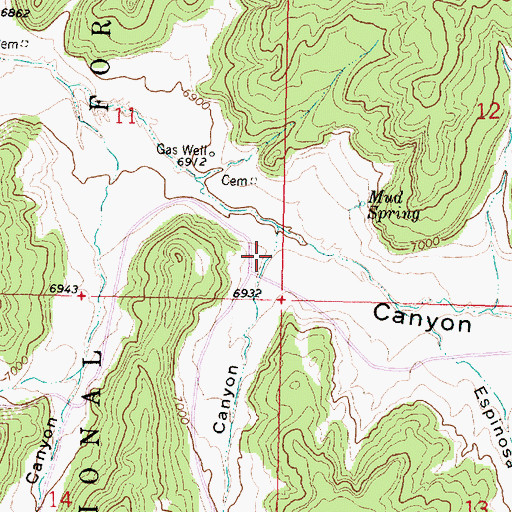Topographic Map of Maestas Canyon, NM