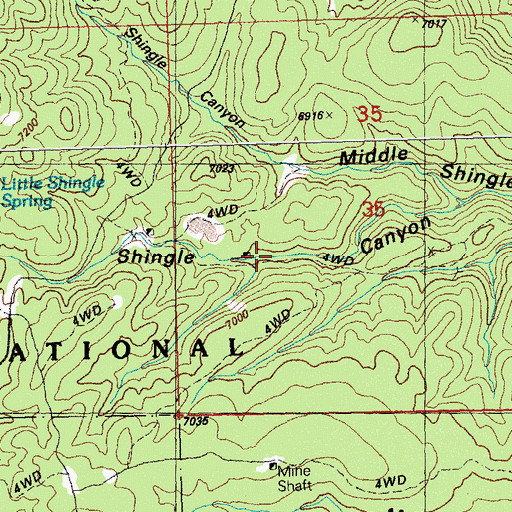 Topographic Map of Maggie Shaft, NM